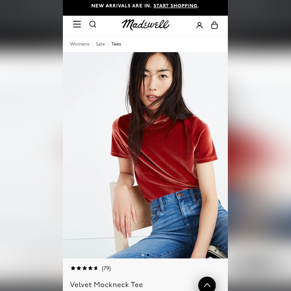 Madewell Velvet Mock Tee - Picture 6 of 7